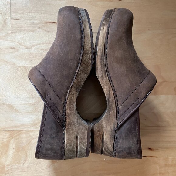 Sanita Wooden Brown Clogs Size 39 / US 8-8.5 - Picture 5 of 8